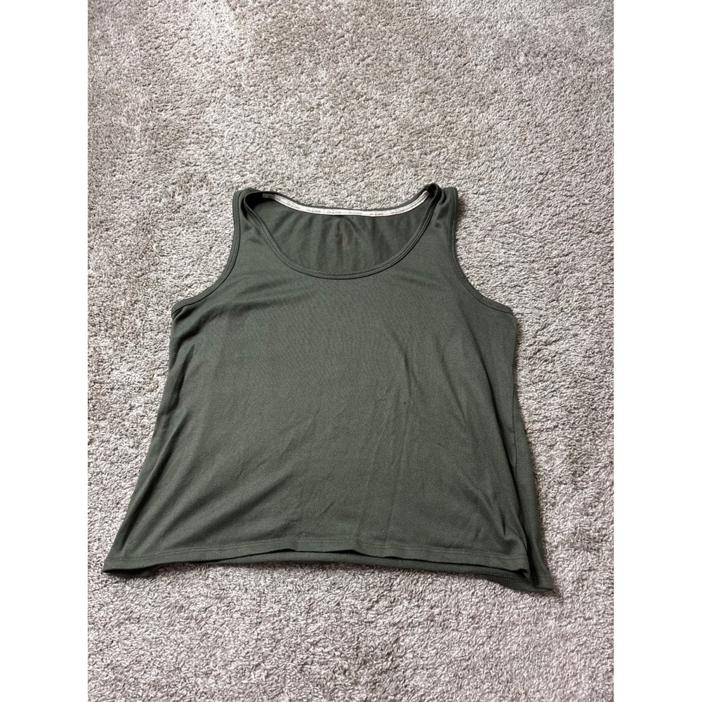 Live 2 Lounge Olive Green Scoop Neck Sleeveless Tank Top Size Medium
